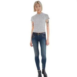 BDG Moto Style Jeans with Ankle Zippers Relaxed Slim Fit Tapered Size 29